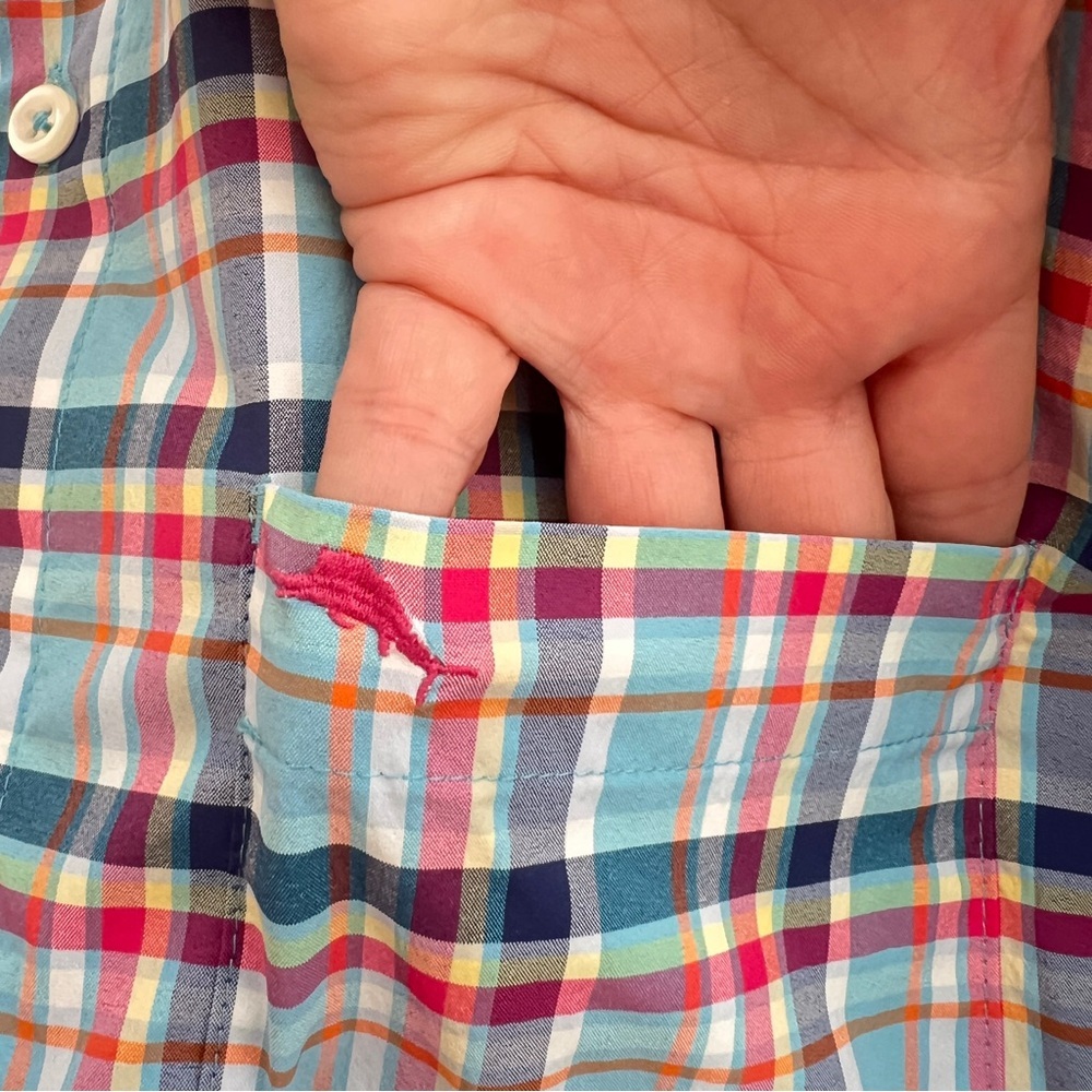 Tommy Bahama Mens Shirt Siesta Key Napa Check Blue Performance NEW - Picture 13 of 13
